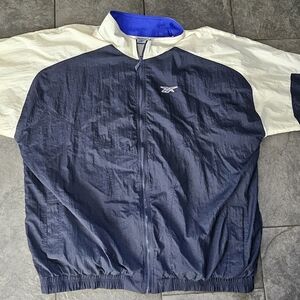 Reebok Vintage Colorblock Nylon Windbreaker Jacket 3XLT Navy/White